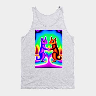 CARTOON 2 SQUIRRELS DANCING AT SUNSET Tank Top